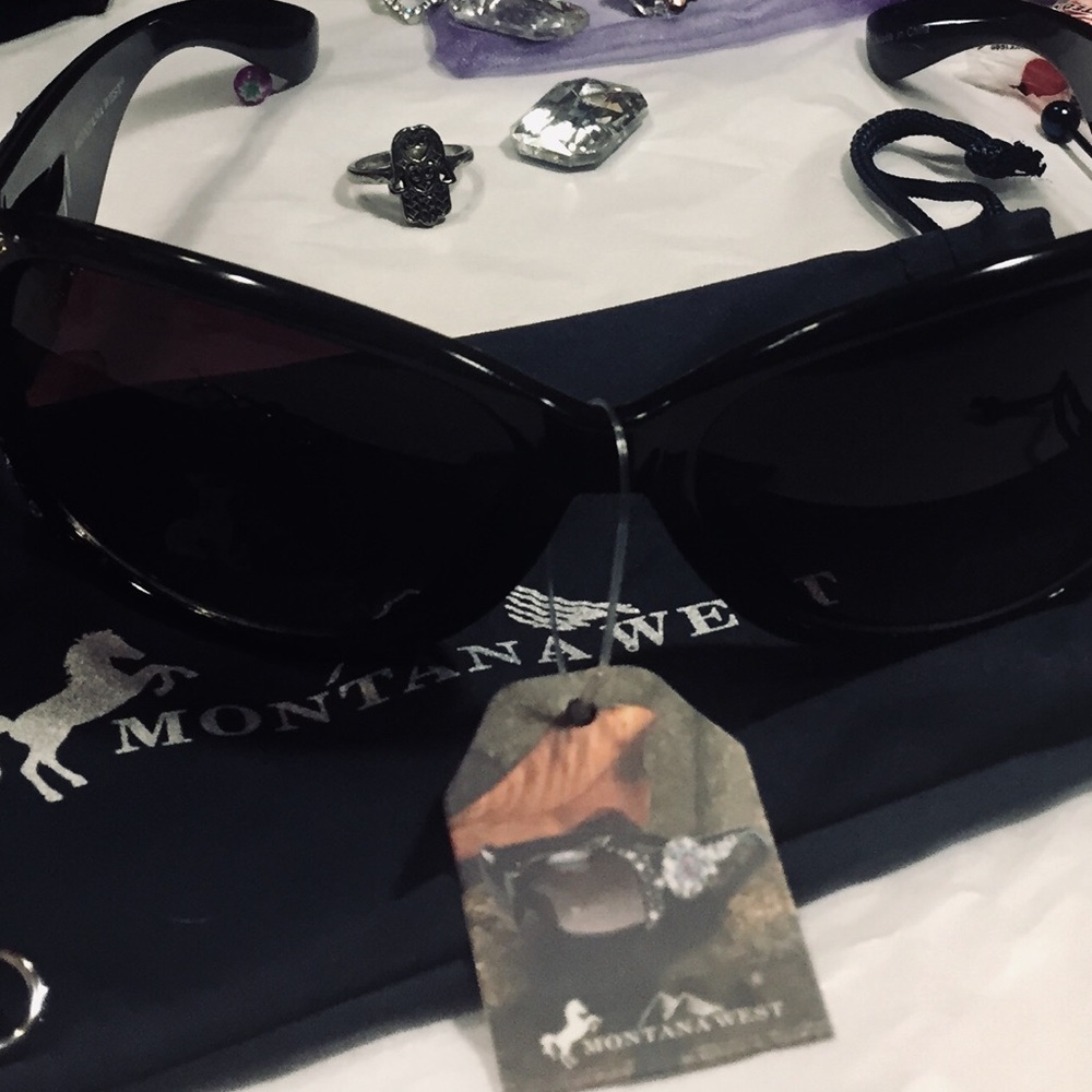 MONTANA WEST US PRIDE SUNGLASSES UV 400 BLACK.